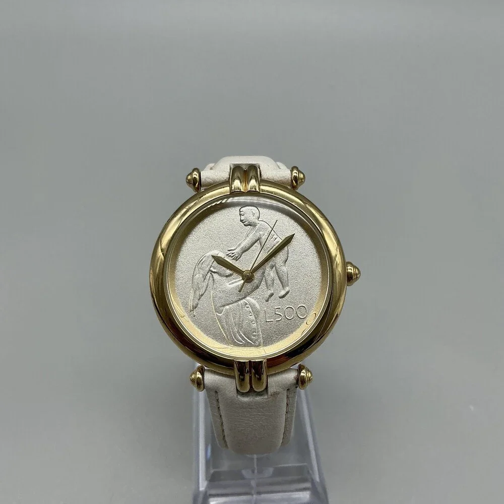 Bellezza Limited Edition Womens Watch 38mm Faux Coin Leather Band New Battery
